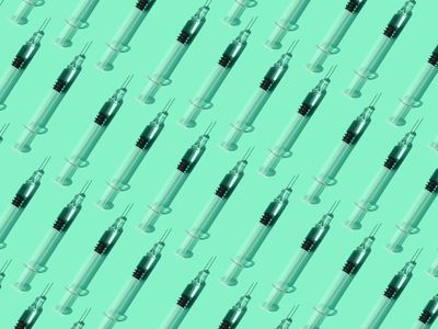 Syringe pattern on light mint green background